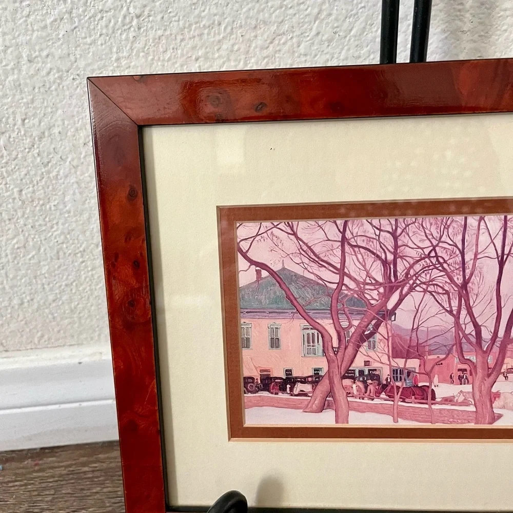 Framed Red Wood Finish Art Print with Ivory Mat